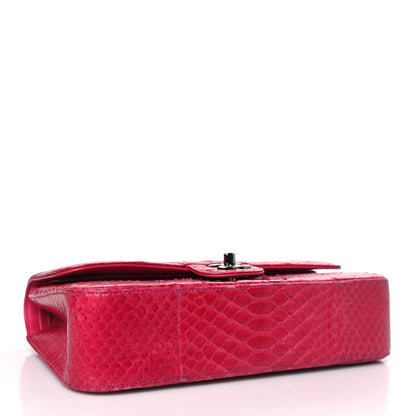 Chanel Snakeskin Medium Double Flap Pink 4 of 12