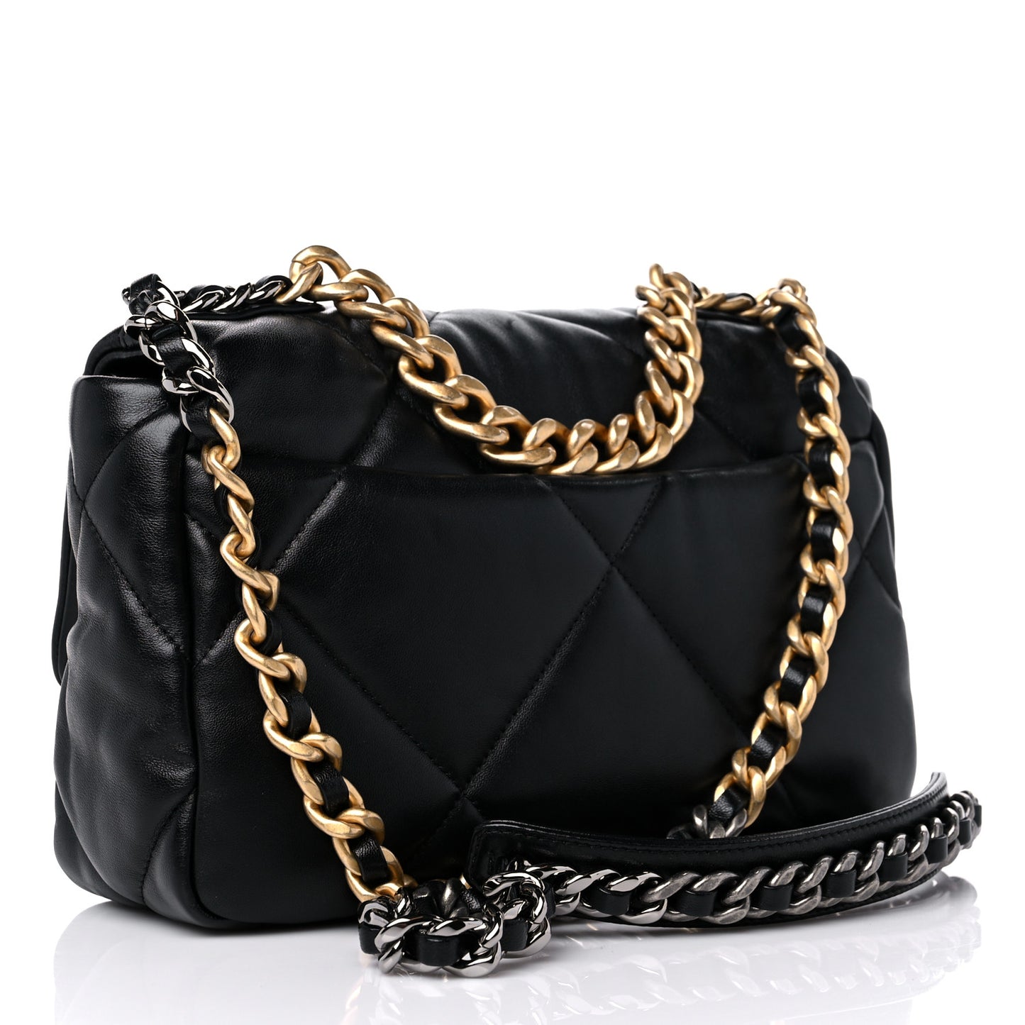 Lambskin Quilted Medium Chanel 19 Flap Black