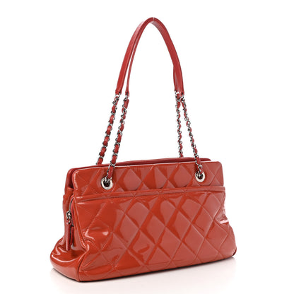 Chanel Patent Quilted Timeless CC Soft Tote Red 3 of 11