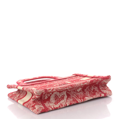 Christian Dior Canvas Embroidered Mini Toile De Jouy Book Tote Raspberry 3 of 7