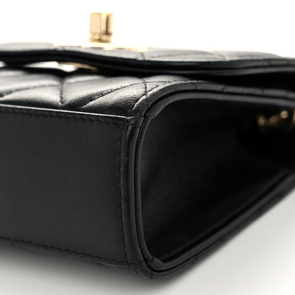 Chanel Lambskin Quilted Mini Trendy CC Chain Wallet Black 10 of 11