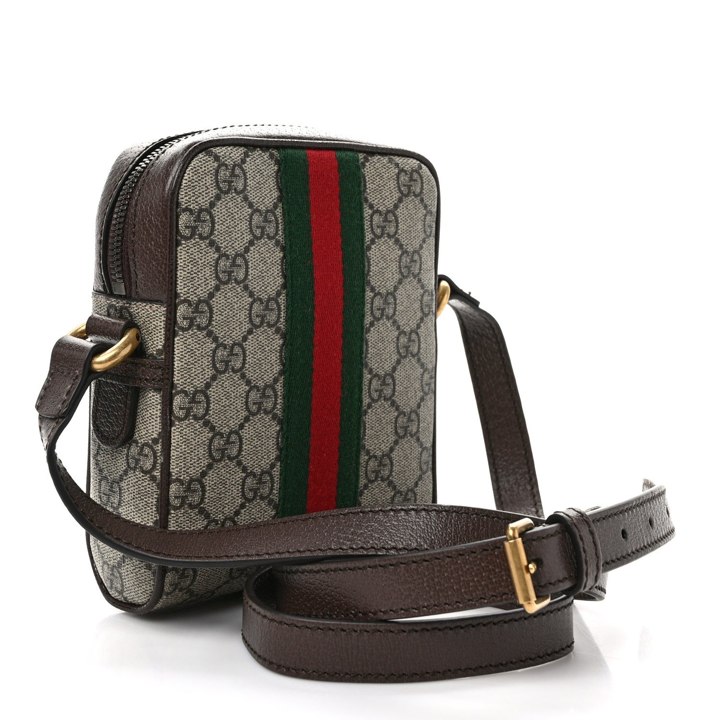GG Supreme Monogram Web Mini Ophidia Messenger Brown