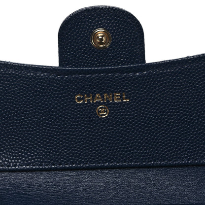 Chanel Caviar Quilted Compact Flap Wallet Navy 6 of 6