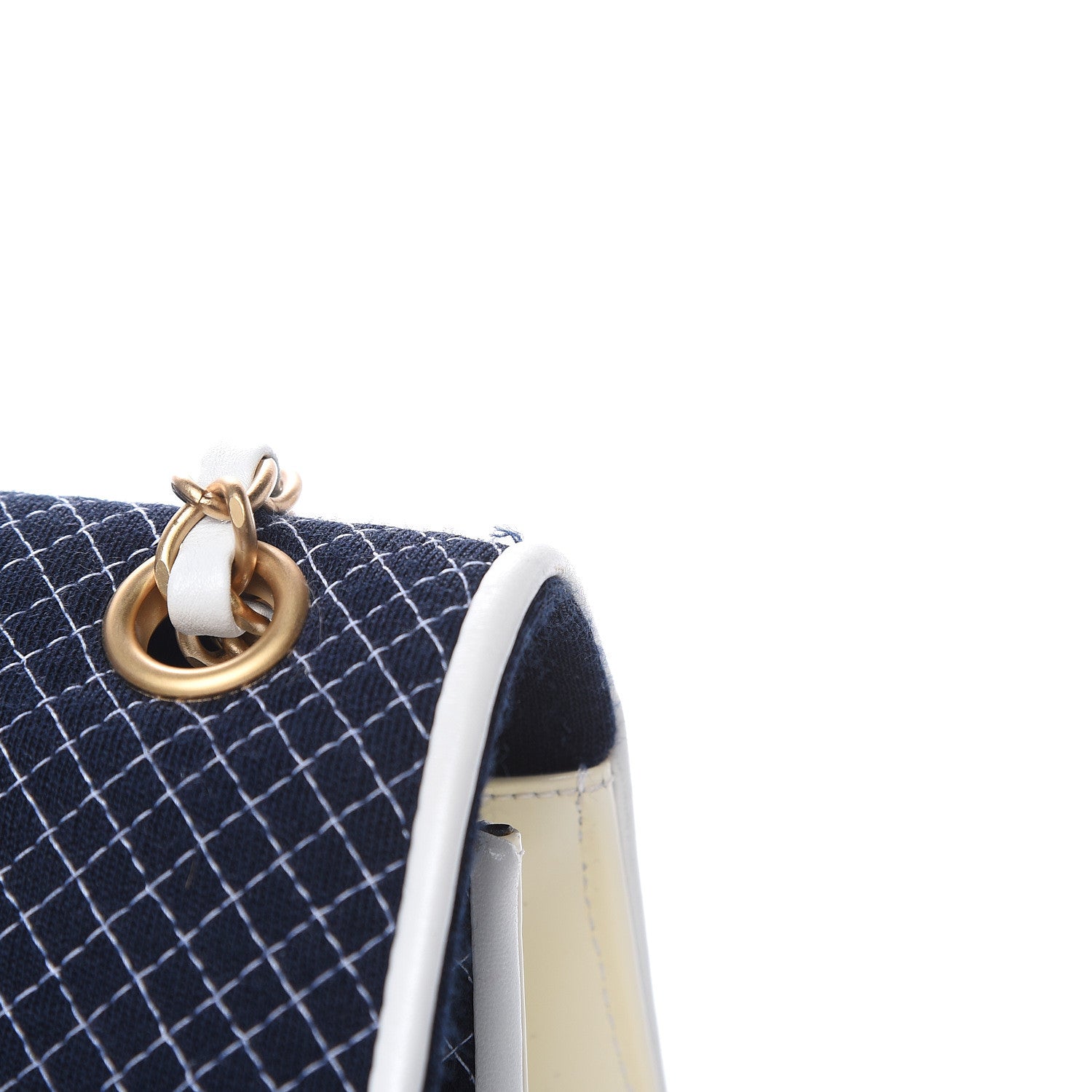 Chanel Patent Jersey Quilted Single Flap Navy 11 of 13