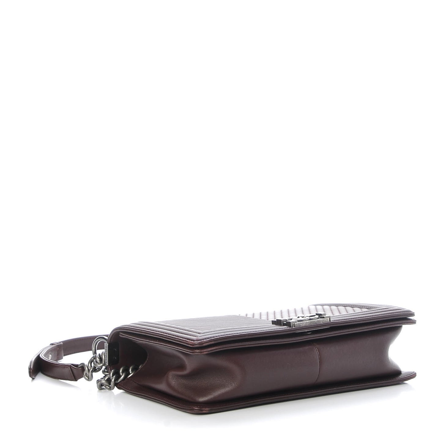 Calfskin Chevron Quilted New Medium Boy Flap Burgundy