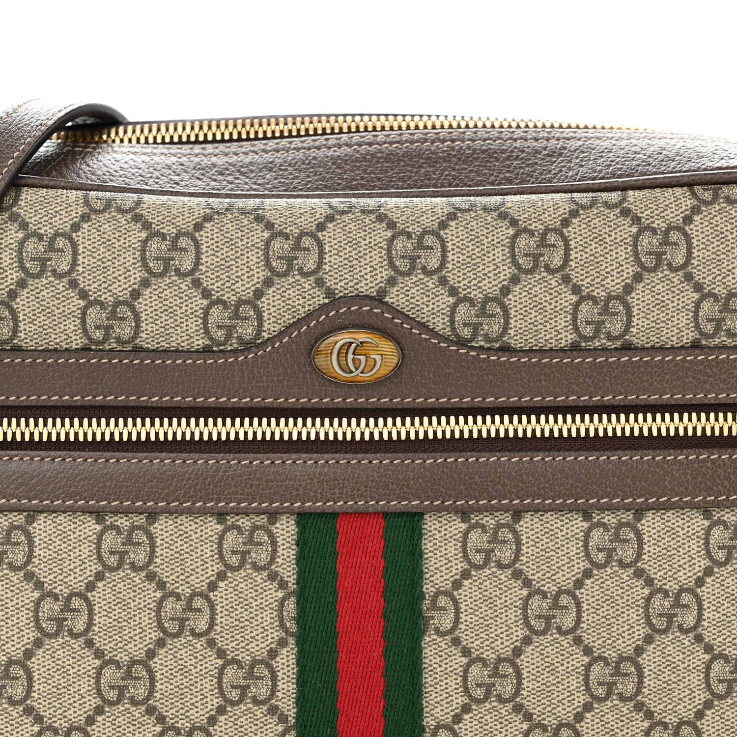 Gucci GG Supreme Monogram Web Small Ophidia Shoulder Bag Brown 8 of 10