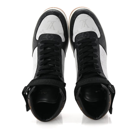 Louis Vuitton Calfskin Monogram Mens Rivoli High Top Sneakers 8 Black 2 of 10