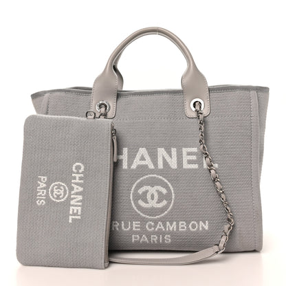 Chanel Mixed Fibers Small Deauville Tote Light Grey 2 of 11