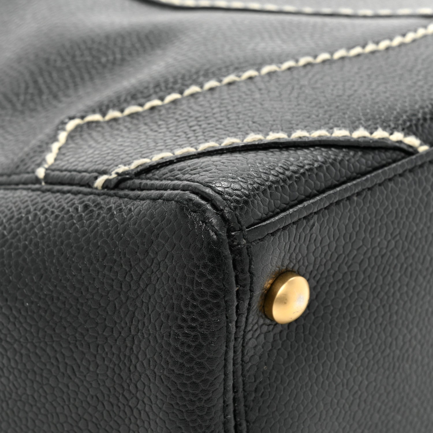Chanel Caviar CC Stitched Small Tote Black 15 of 19