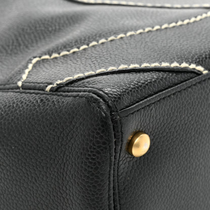 Chanel Caviar CC Stitched Small Tote Black 15 of 19