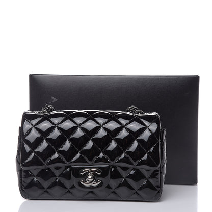 Chanel Patent Calfskin Quilted Mini Rectangular Flap Black 12 of 12
