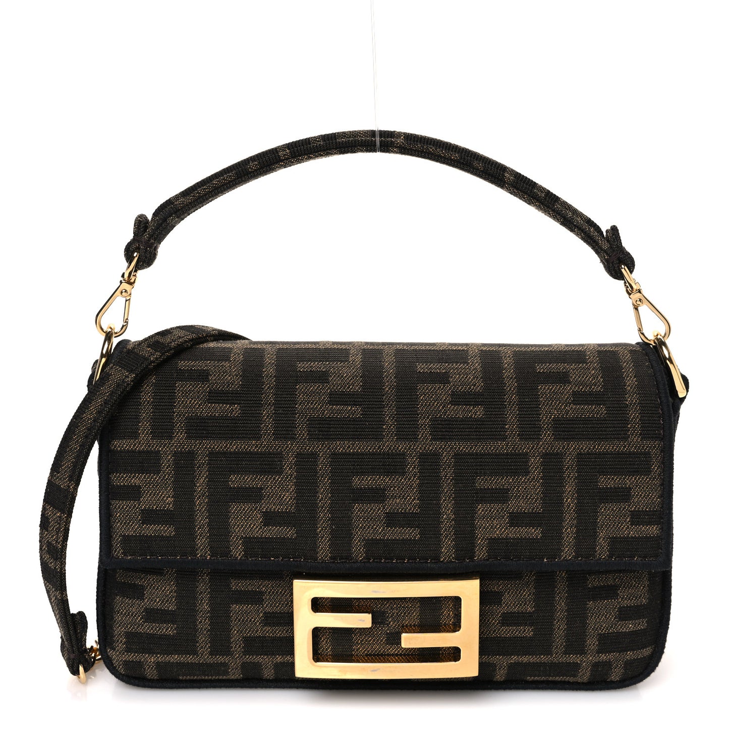Fabric Jacquard FF 1974 Mini Baguette Tobacco Moro Black