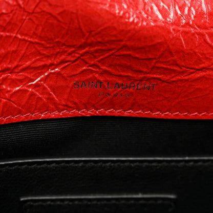 Saint Laurent Crinkled Calfskin Matelasse Monogram Baby Niki Chain Satchel Rouge Eros 8 of 10