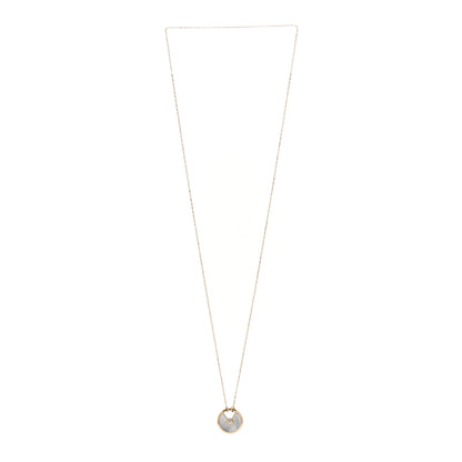 Cartier 18K Yellow Gold Diamond Mother of Pearl SM Amulette de Cartier Pendant Necklace 3 of 5
