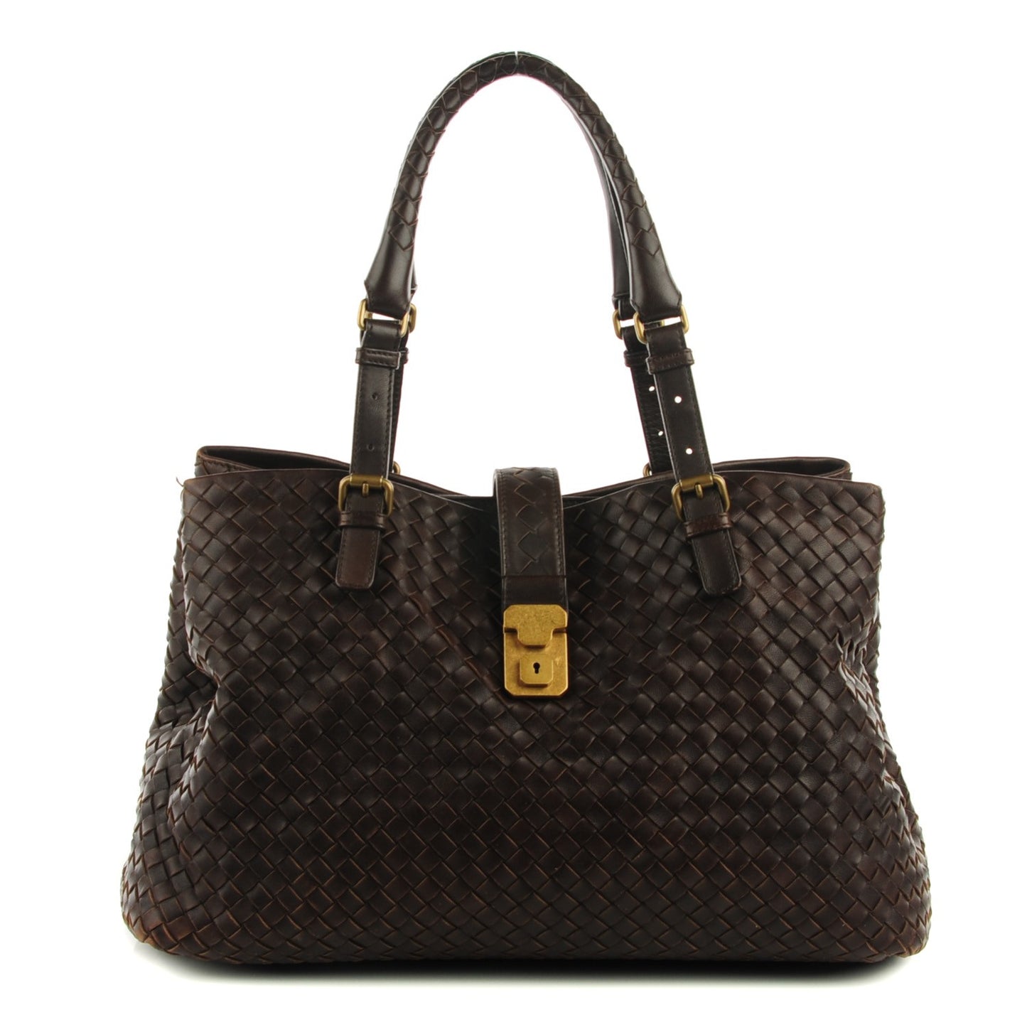 Nappa Intrecciato Medium Roma Tote Moro