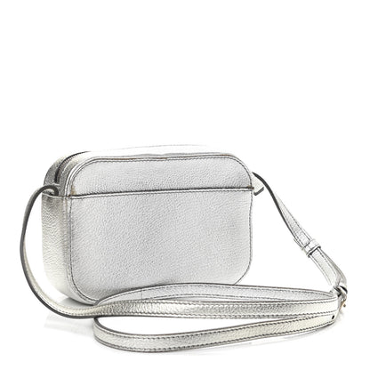 Balenciaga Metallic Goatskin Logo XS Everyday Camera Bag Argent Black 3 of 15