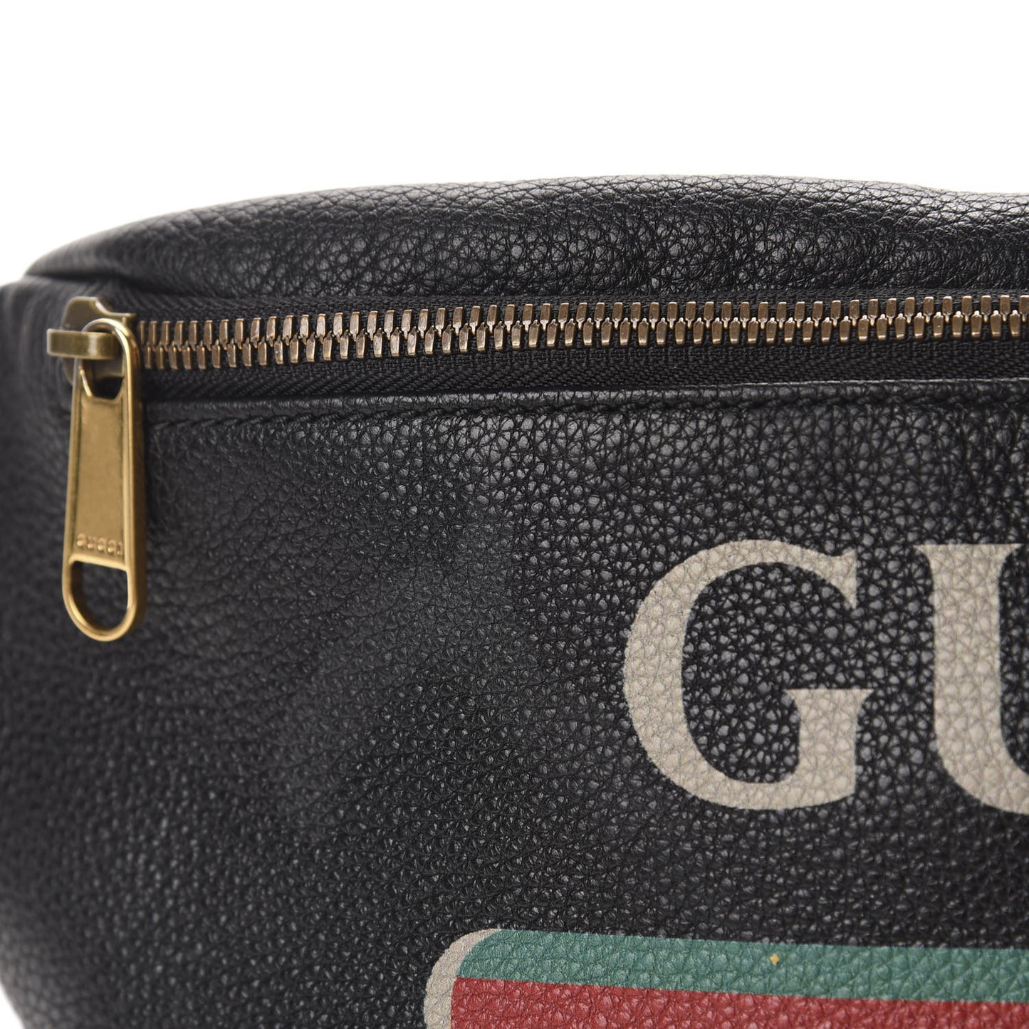 Grained Calfskin Logo Belt Bag Black