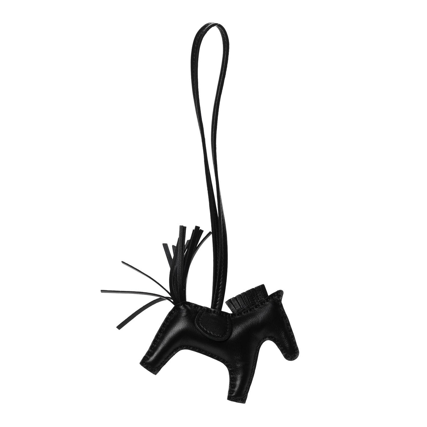 Milo Lambskin Grigri Rodeo Horse Bag Charm PM So Black