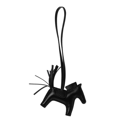 Hermes Milo Lambskin Grigri Rodeo Horse Bag Charm PM So Black 3 of 4