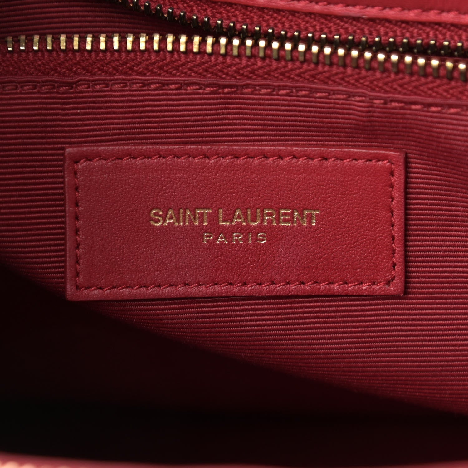 Saint Laurent Smooth Calfskin Matelasse Chevron Monogram Shopping Bag Red 5 of 15