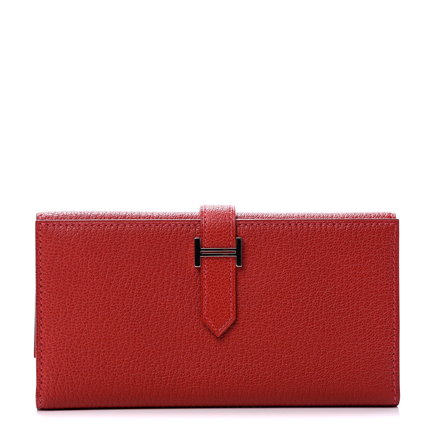 Chevre Mysore Bearn Gusset Wallet Rouge Garance