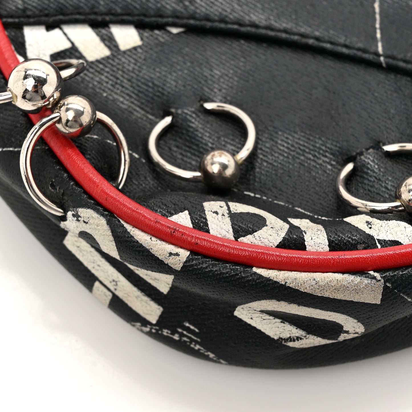 Coated Canvas Hardcore Mini Saddle Pochette Black Red