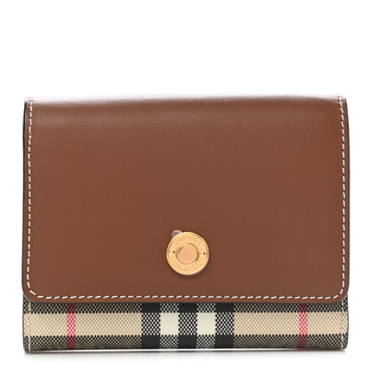 Burberry Grainy Calfskin Vintage Check Small Folding Wallet Archive Beige Tan 1 of 7
