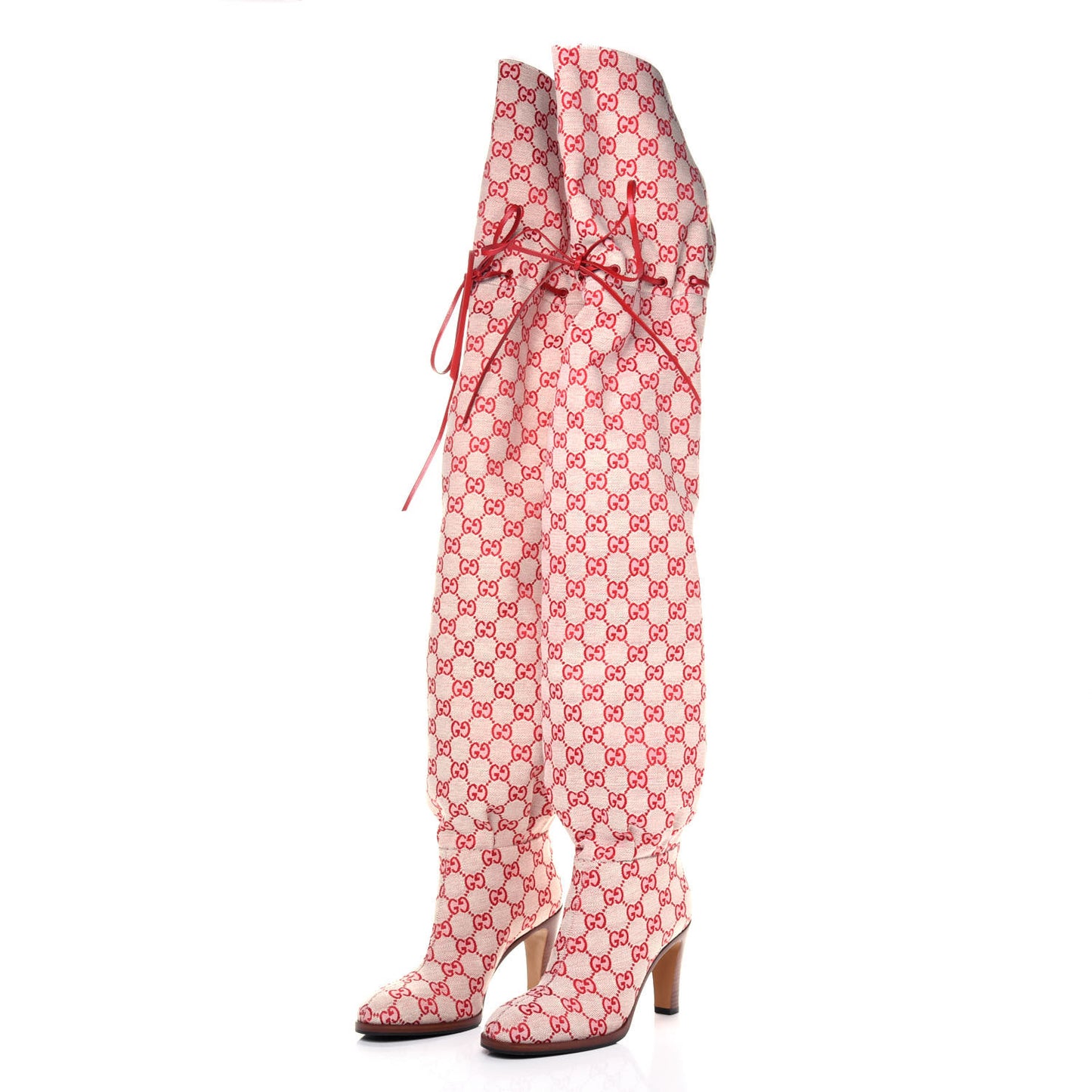 Monogram Over The Knee Boots 36.5 Gardenia Hibiscus Red