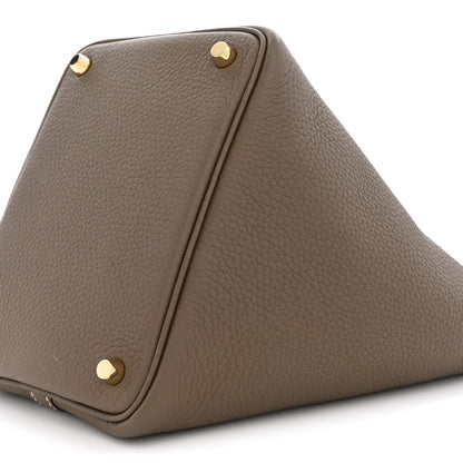 Hermes Taurillon Clemence Picotin Lock 18 PM Etoupe 10 of 12