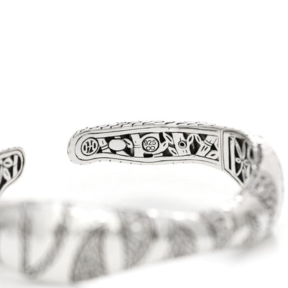 John Hardy Sterling Silver White Topaz Palu Macan Cuff Bracelet 3 of 4