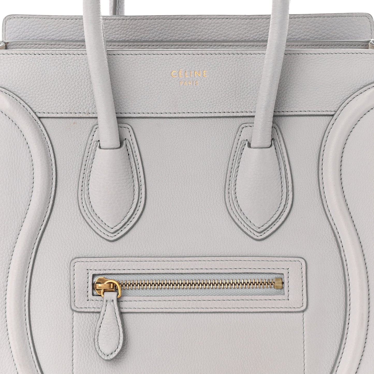 Baby Drummed Calfskin Micro Luggage Sky