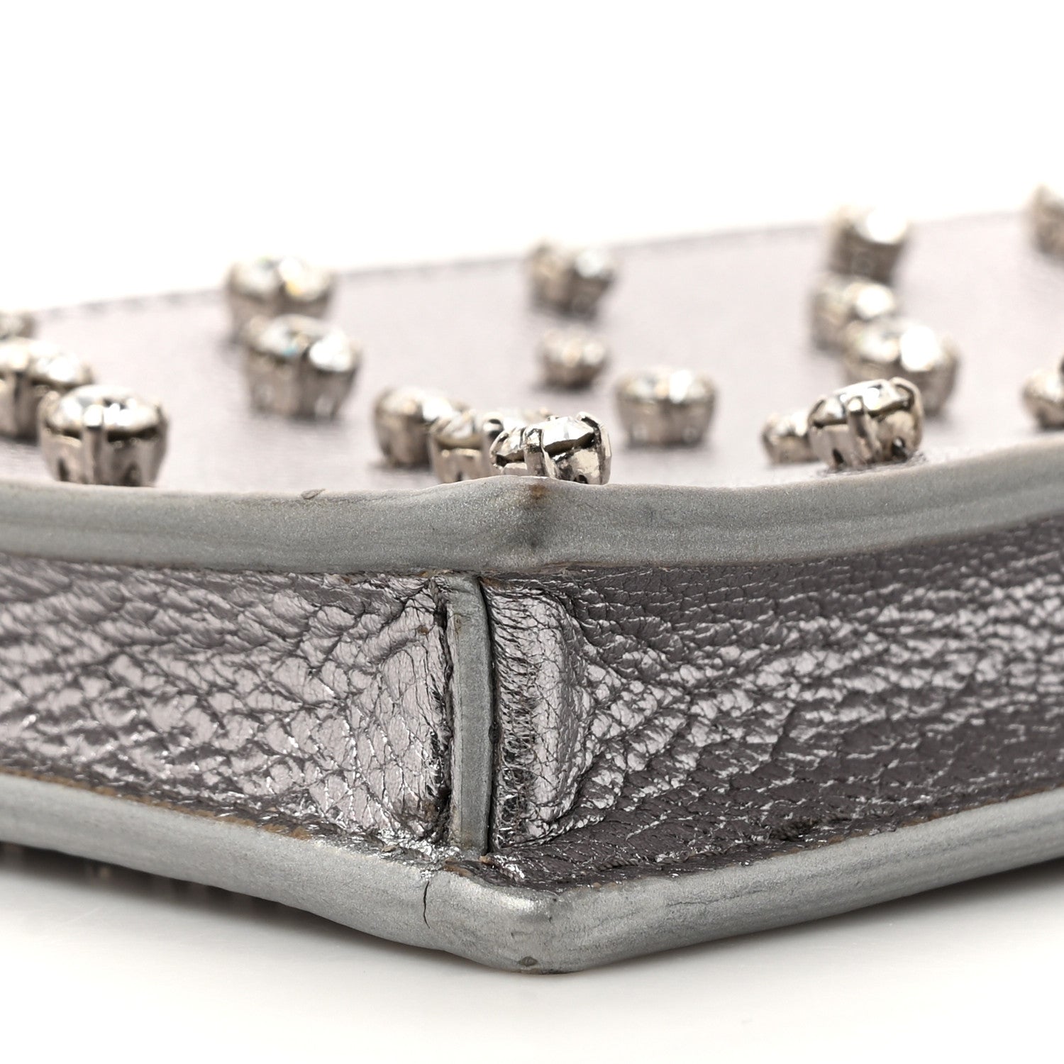 Miu Miu Calfskin Crystal Crossbody Silver 8 of 14