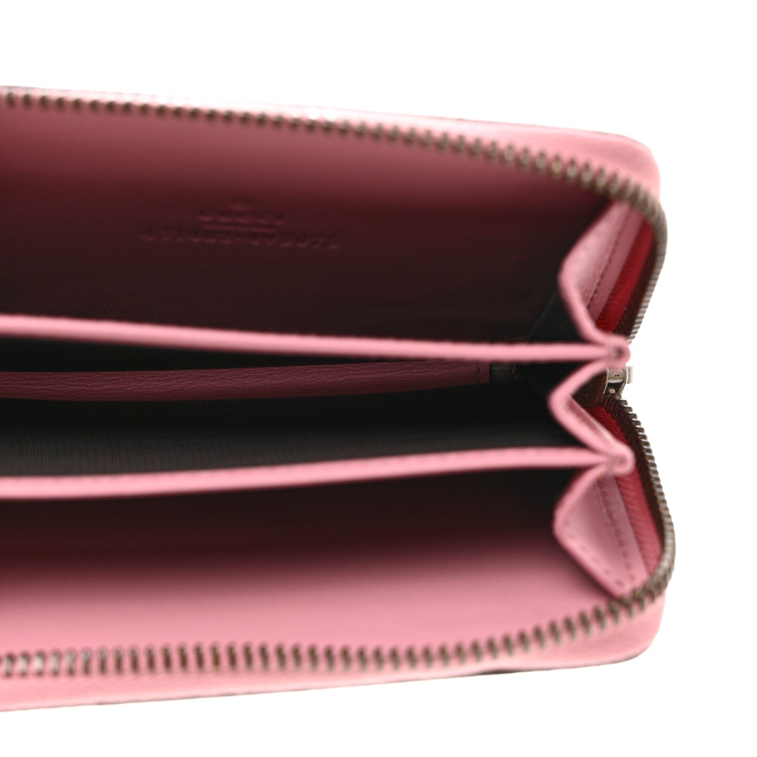 Gucci GG Supreme Monogram Pearl Zip Around Card Case Pink 5 of 7
