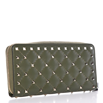 Valentino Garavani Nappa Rockstud Spike Zip Around Wallet Oasis 3 of 7