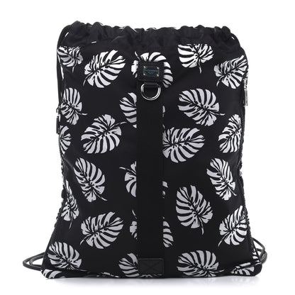 Dolce & Gabbana Nylon Palm Drawstring Backpack Black 1 of 9