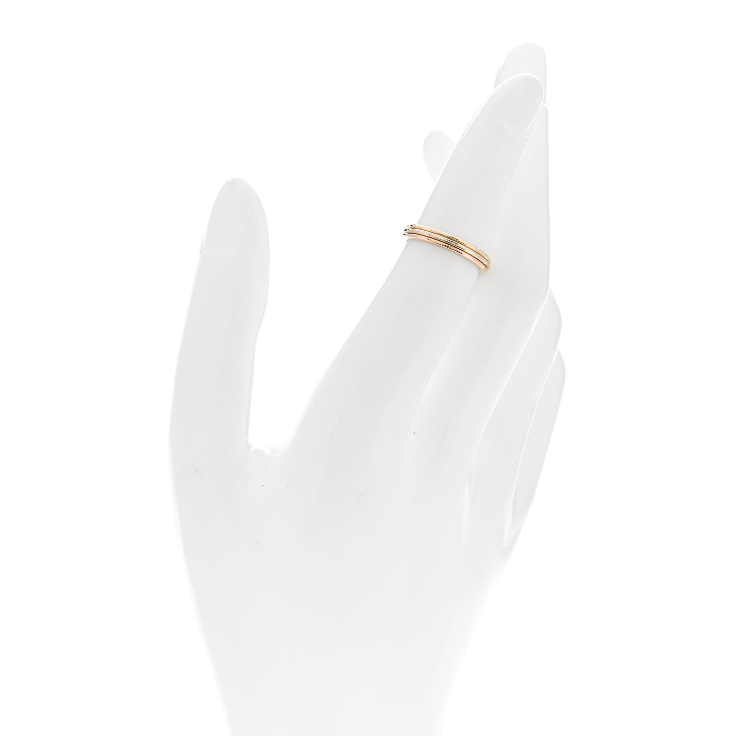 Cartier 18K Pink White Yellow Gold 2.8mm Trinity Wedding Band Ring 49 4.75 2 of 7