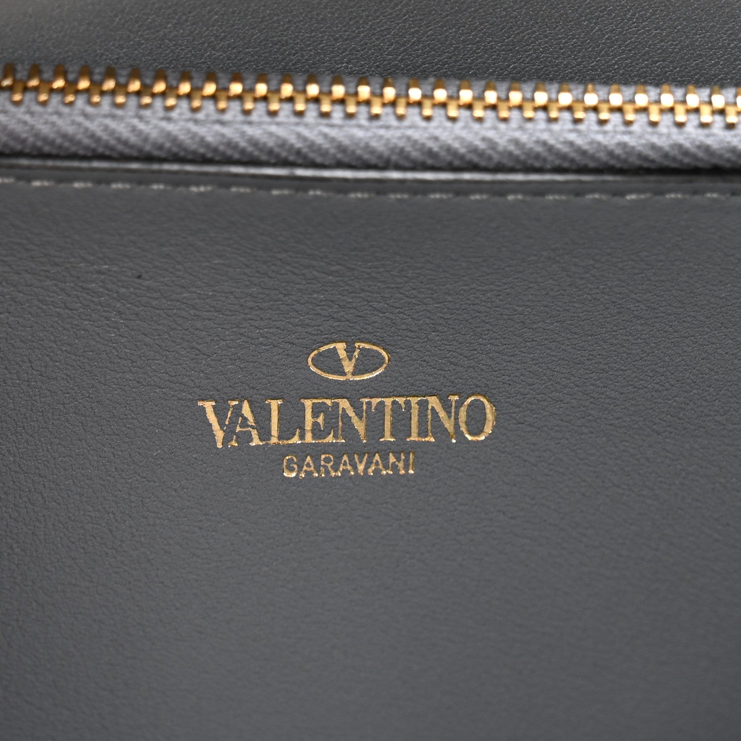 Valentino Garavani Vitello Rockstud Zip Around Wallet Stone 7 of 12