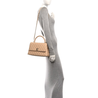 Chanel Caviar Quilted Small Coco Handle Flap Beige 2 of 10