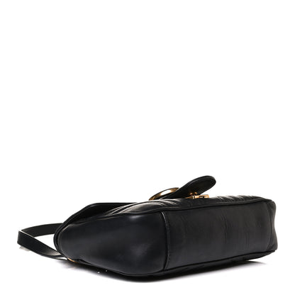 Gucci Calfskin Matelasse Mini GG Marmont Shoulder Bag Black 4 of 16
