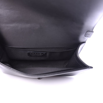 Chanel Calfskin Quilted Medium Boy Flap So Black 5 of 11