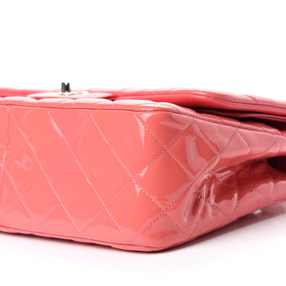 Chanel Patent Quilted Jumbo Double Flap Pink 7 of 12