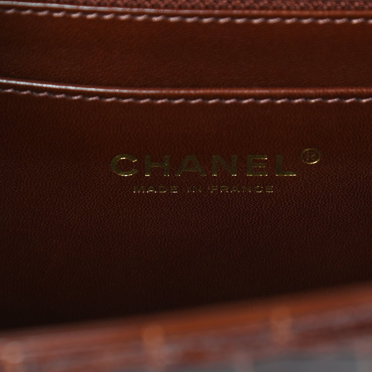 Alligator Jumbo Single Flap Dark Brown
