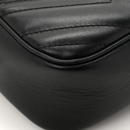Gucci Calfskin Matelasse Small GG Marmont Chain Shoulder Bag Black 14 of 16