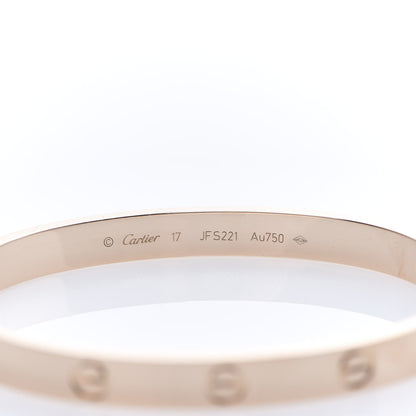 Cartier 18K Pink Gold LOVE Bracelet 17 3 of 6
