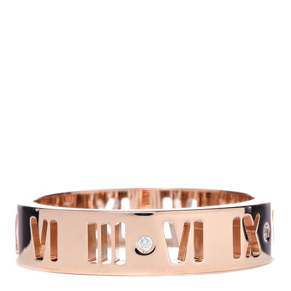 Tiffany 18K Rose Gold Diamond Wide Atlas Pierced Ring 54 6.75 1 of 4