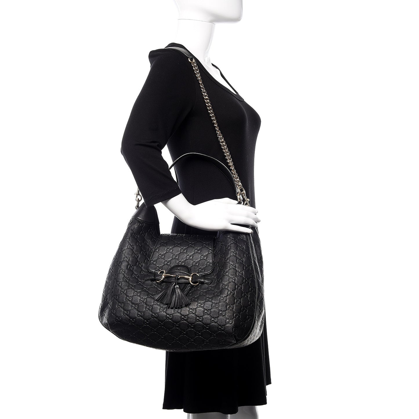 Guccissima Medium Emily Hobo Black
