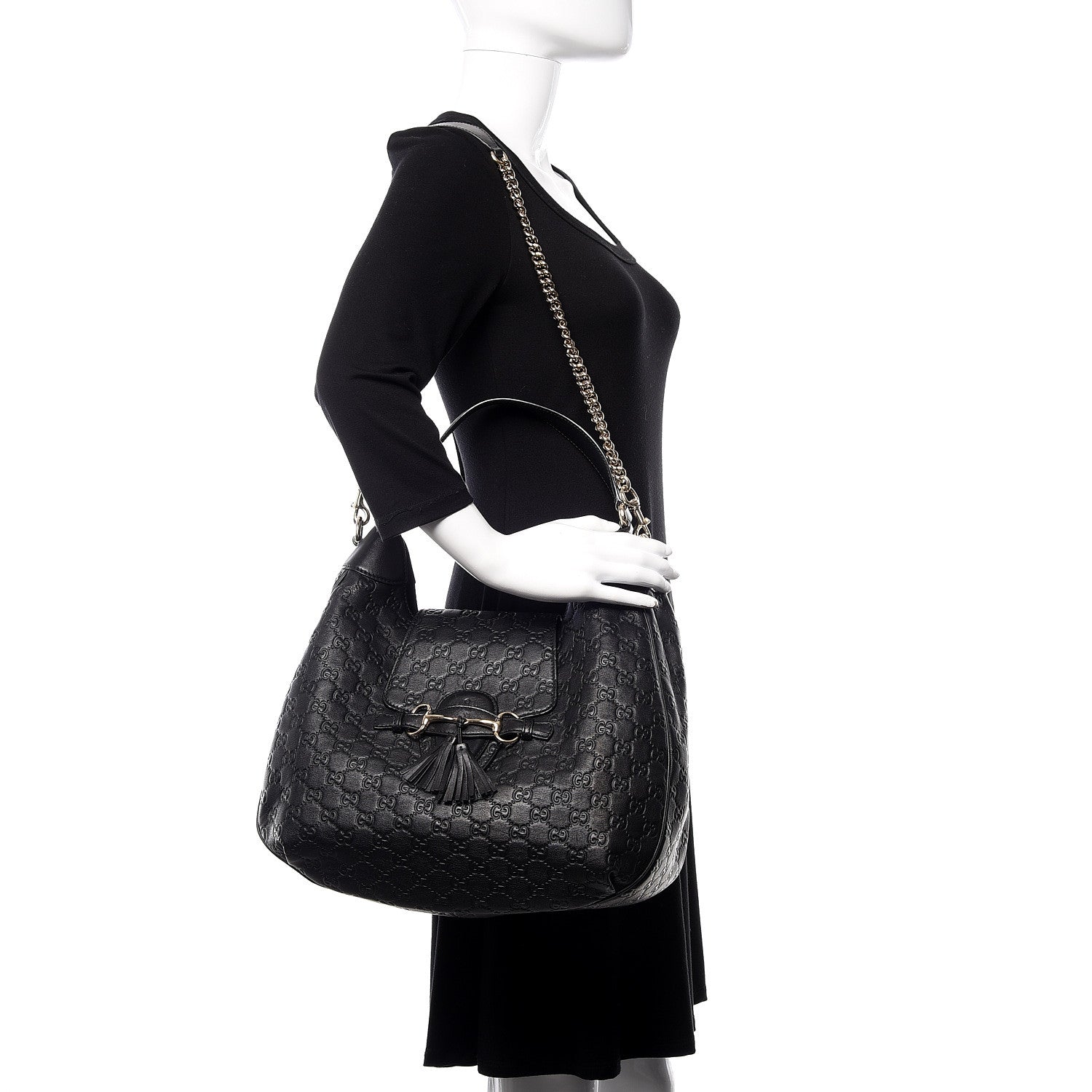 Gucci Guccissima Medium Emily Hobo Black 2 of 10