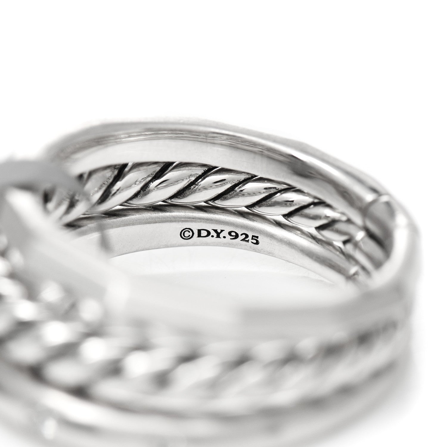David Yurman Sterling Silver Diamond 9mm Stax Narrow Ring 51 5.75 4 of 5