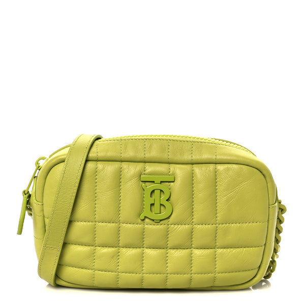Burberry Lambskin Quilted Mini Lola Camera Bag Vivid Vivid Lime