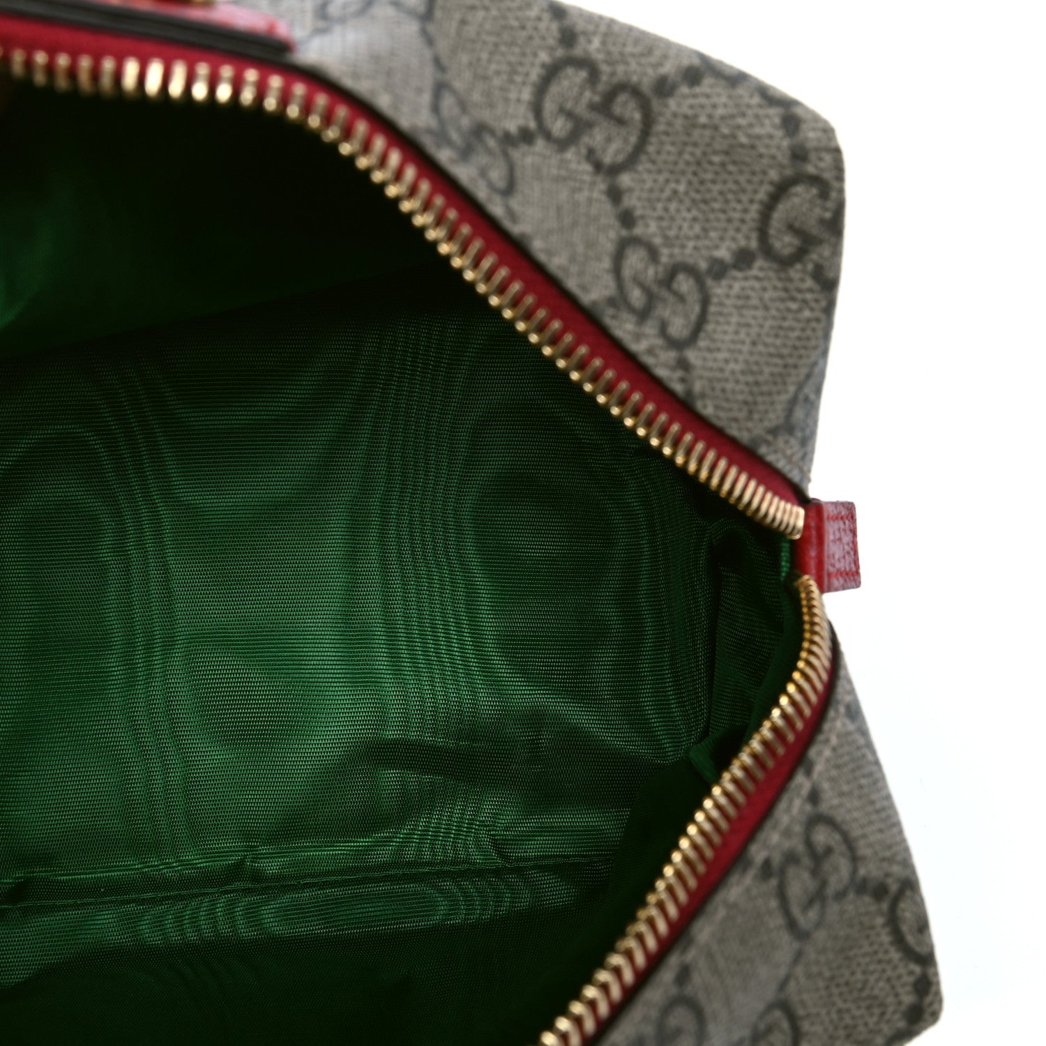Gucci Soft GG Supreme Monogram Calfskin Medium Ophidia Cosmetic Case Beige Ebony Hibiscus Red 5 of 5